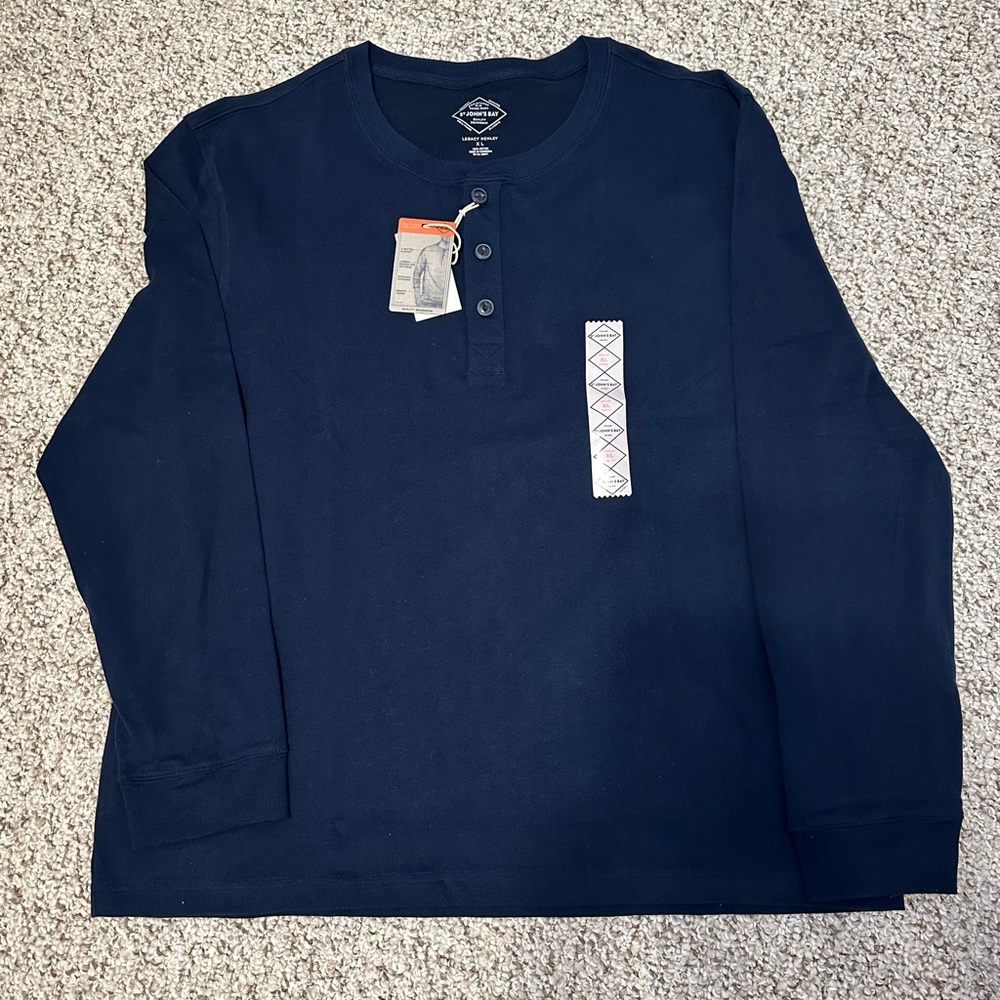 St. John's Bay Navy Henley Shirt
